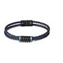 Lotus armband heren blauw leder