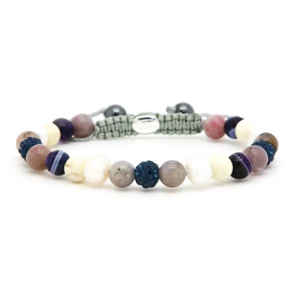 Karma armband, Spiral Louise XS (blue crystal)