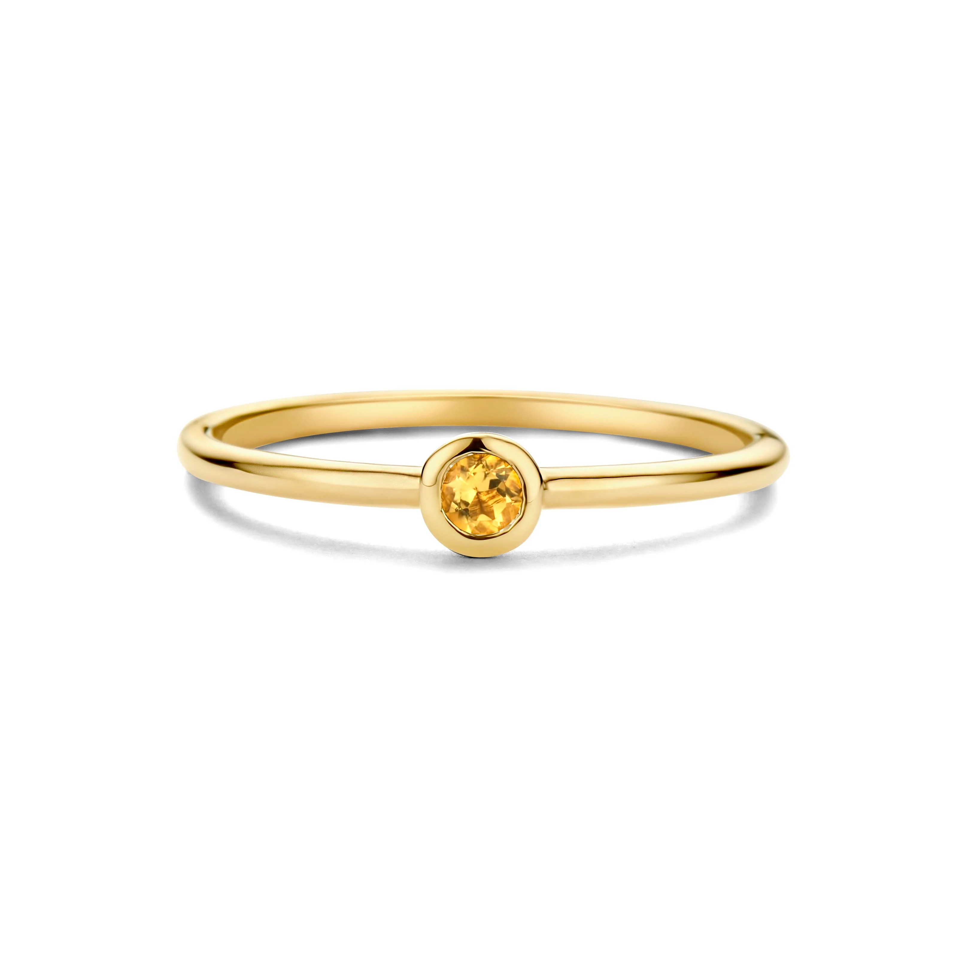 Gouden ring met geboortesteen november citrien.