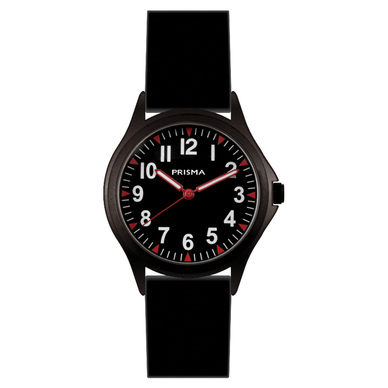 Prisma Coolwatch horloge CW401 jongens kunststof 5 ATM zwart

Algemeen
Geslacht: jongens
Model: CW401

Voordelen
- band plastic/silicone zwart
- wijzerplaat zwart met witte cijfers (arabisch)
- duidelijke tijdsweergave
- spat waterdicht: handenwassen, regen
- quartz
- maat kast 31,6mm (breedte) 8,6mm (dikte)

