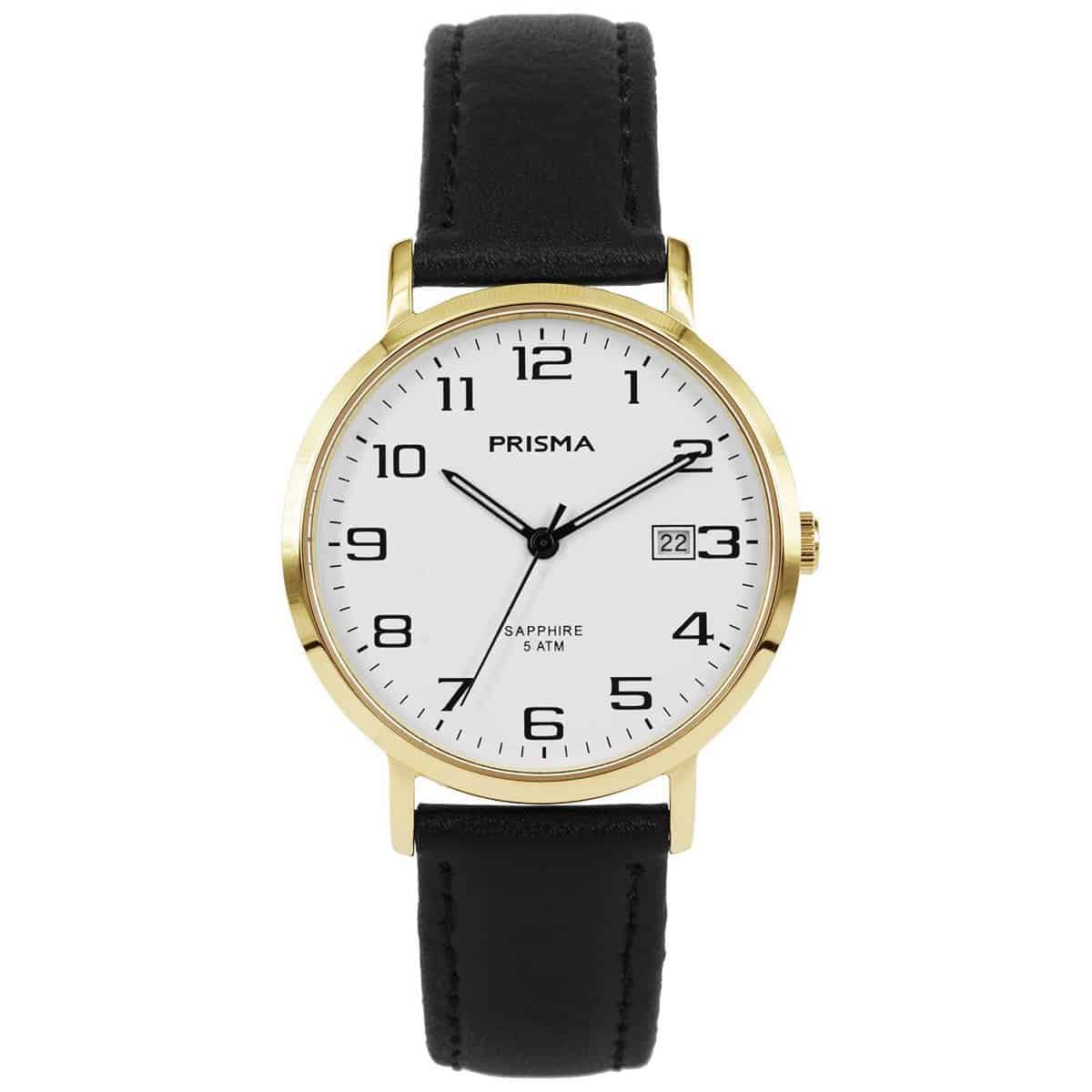 Prisma heren P1744 horloge edelstaal saffierglas 5 ATM 		
		
Algemeen		
Artikelnummer: P.1744		
Geslacht: heren		
Uurwerk: Miyota (GM10   ) 		
Lichtfunctie: glow in the dark (Wijzers)		
Waterbestendigheid: 5 ATM/BAR		
		
