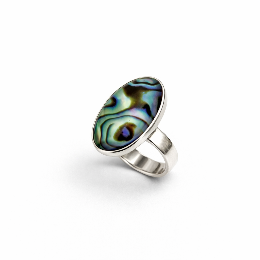 Ring met Paua schelp 13 x 18
