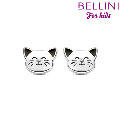 Bellini oorsteker met een poes afbeelding. Ook als set verkrijgbaar met ring en collier