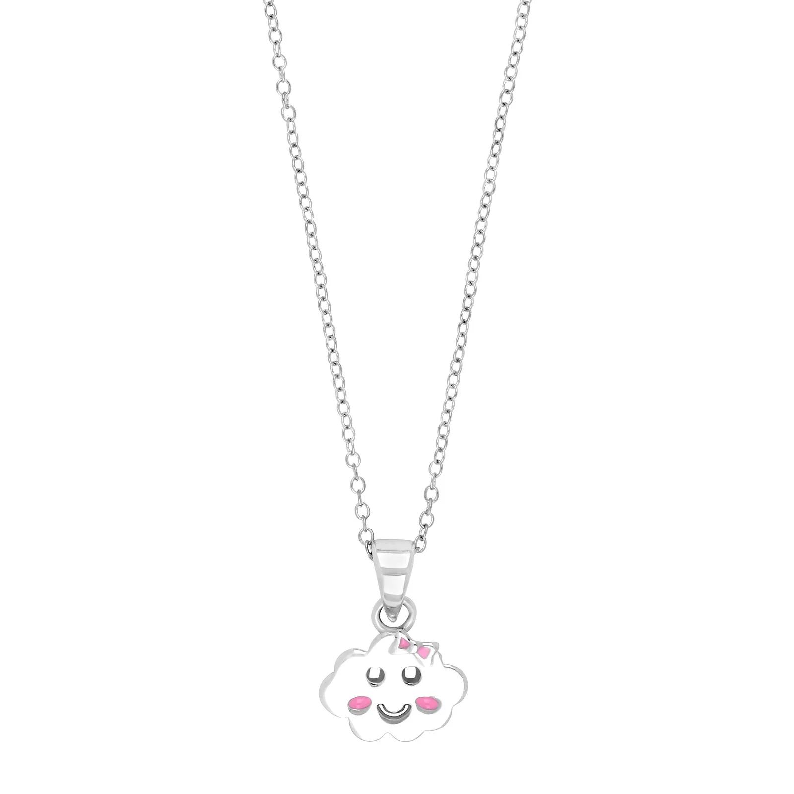 Die Silberhalskette Wolke ist ein elegantes Schmuckst&uuml;ck aus 925er Silber, verziert mit wundersch&ouml;nem Emaille. Ideal f&uuml;r den Alltag oder besondere Anl&auml;sse. Diese Halskette l&auml;sst sich am besten mit schlichten, klassischen Outfits kombinieren, um ihre zarte Sch&ouml;nheit hervorzuheben. Perfekt f&uuml;r alle, die zeitlosen Schmuck lieben.