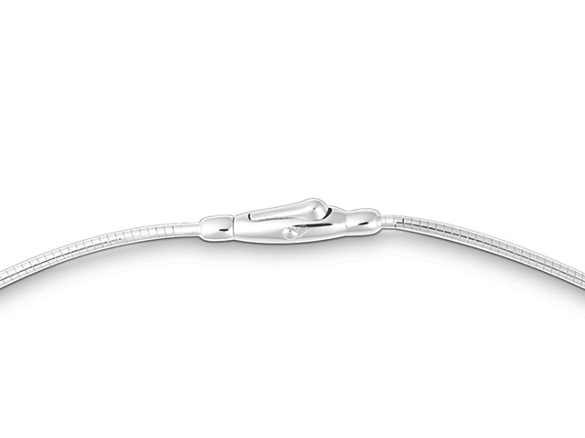 Quinn - Zilveren omega spang collier 45cm 1.5mm - 027.5004