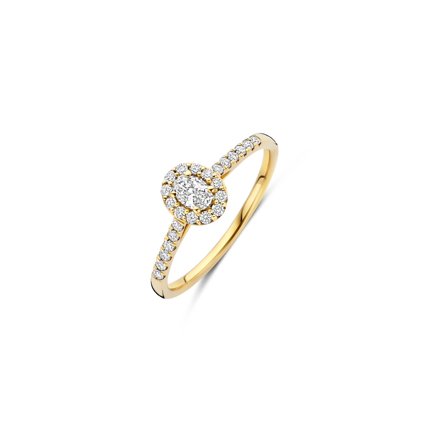 Blush Labgrown Diamonds - 14kt geelgouden entourage ring bezet met ovaal en briljant geslepen diamanten - LG1045Y/54