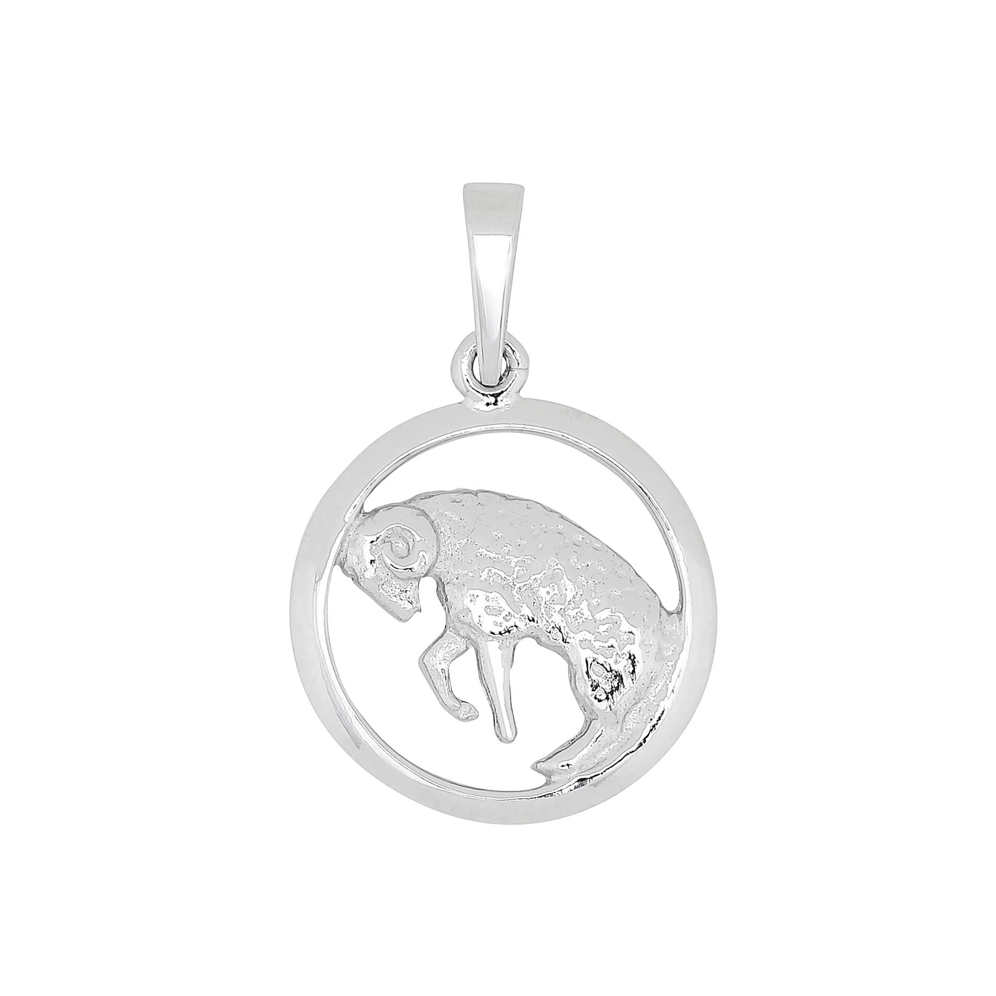 Der Silberanh&auml;nger Widder 15mm, ist ein stilvolles Schmuckst&uuml;ck. Tragen Sie diesen eleganten Anh&auml;nger an einer feinen Silberkette, um Ihrem Outfit eine pers&ouml;nliche Note zu verleihen. Ideal f&uuml;r astrologiebegeisterte Sch&uuml;tzen oder als besonderes Geschenk f&uuml;r geliebte Menschen. Perfekt f&uuml;r den t&auml;glichen Gebrauch.