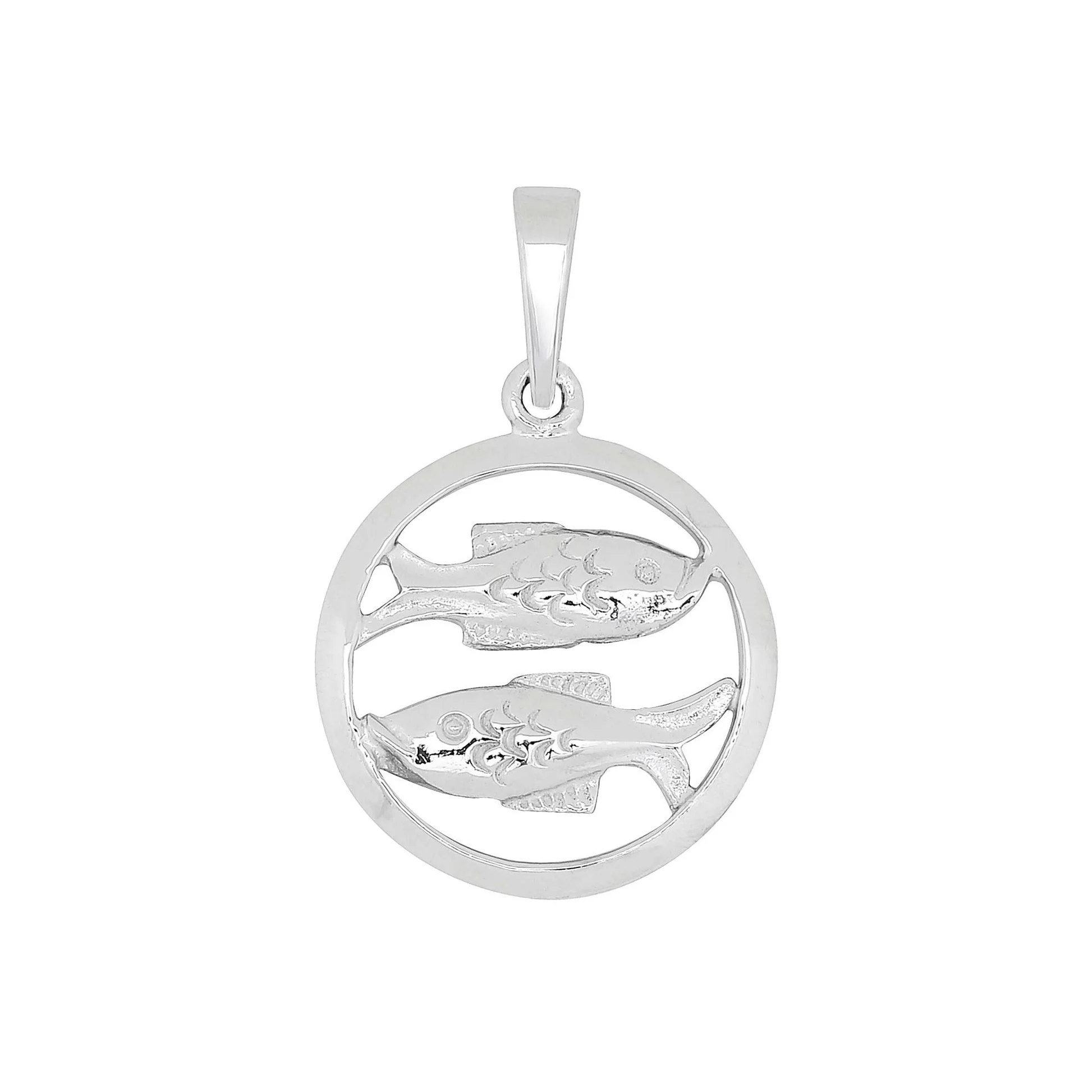 Der Silberanh&auml;nger Fische 15mm, ist ein stilvolles Schmuckst&uuml;ck. Tragen Sie diesen eleganten Anh&auml;nger an einer feinen Silberkette, um Ihrem Outfit eine pers&ouml;nliche Note zu verleihen. Ideal f&uuml;r astrologiebegeisterte Sch&uuml;tzen oder als besonderes Geschenk f&uuml;r geliebte Menschen. Perfekt f&uuml;r den t&auml;glichen Gebrauch.