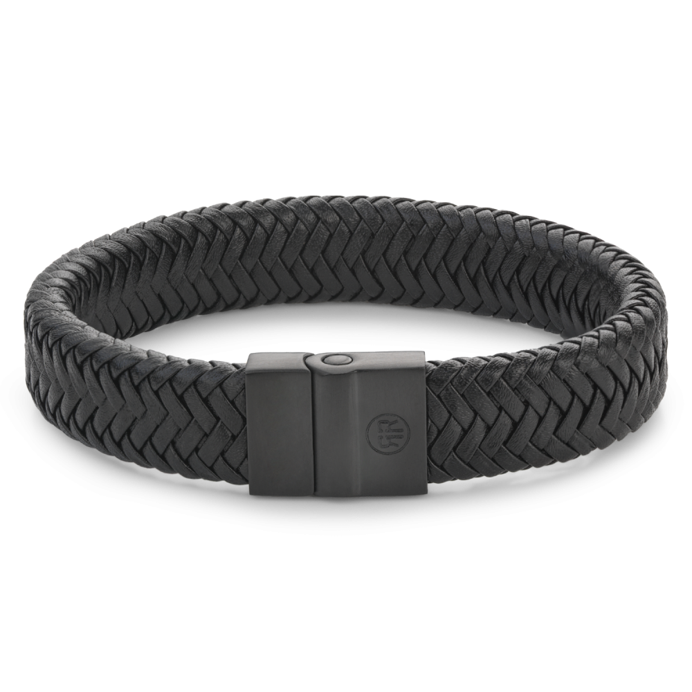 Rebel en Rose armband, Full Metal Plaid Black Black 15mm L