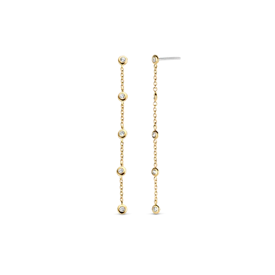 Ti Sento oorstekers met zirkonia steentjes, lang