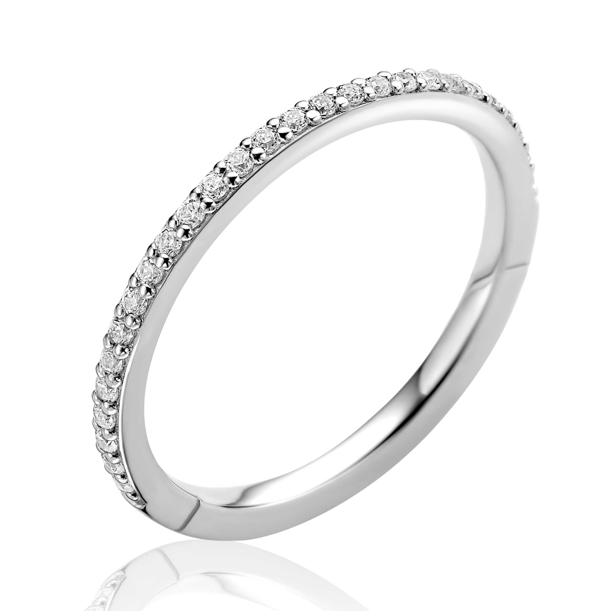ZINZI zlv. aanschuif rijring zirconia's mt.60