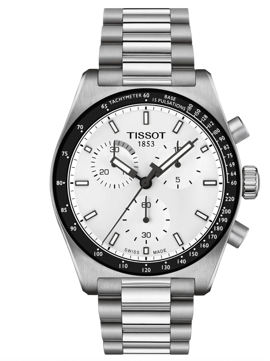 De Tissot PR516 40mm is een sportief Zwitsers chronograafhorloge met een 40 mm roestvrijstalen kast, tachymeter bezel en nauwkeurig quartz-uurwerk. Het combineert een dynamisch design met moderne functionaliteit en is ideaal voor dagelijks gebruik.