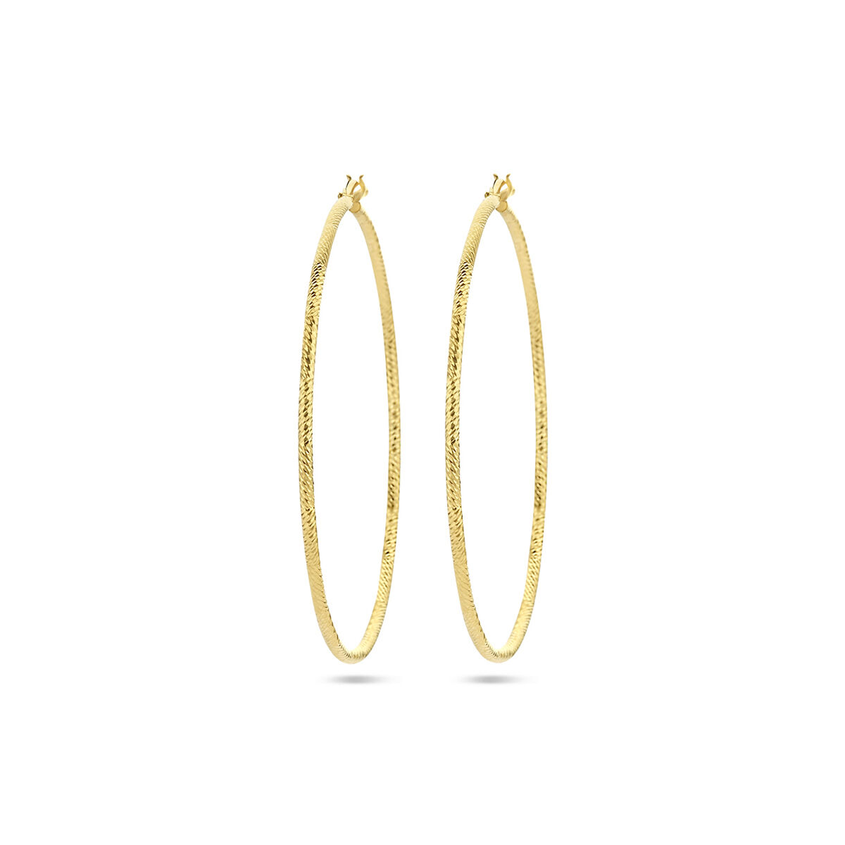 Zilver vergulde oorringen 1,5 mm ronde buis gediamanteerd 1 micron