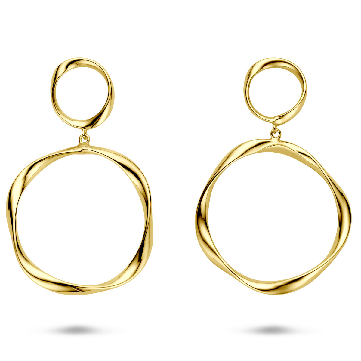 Zilver vergulde oorhangers gedraaid 66 mm 1 micron