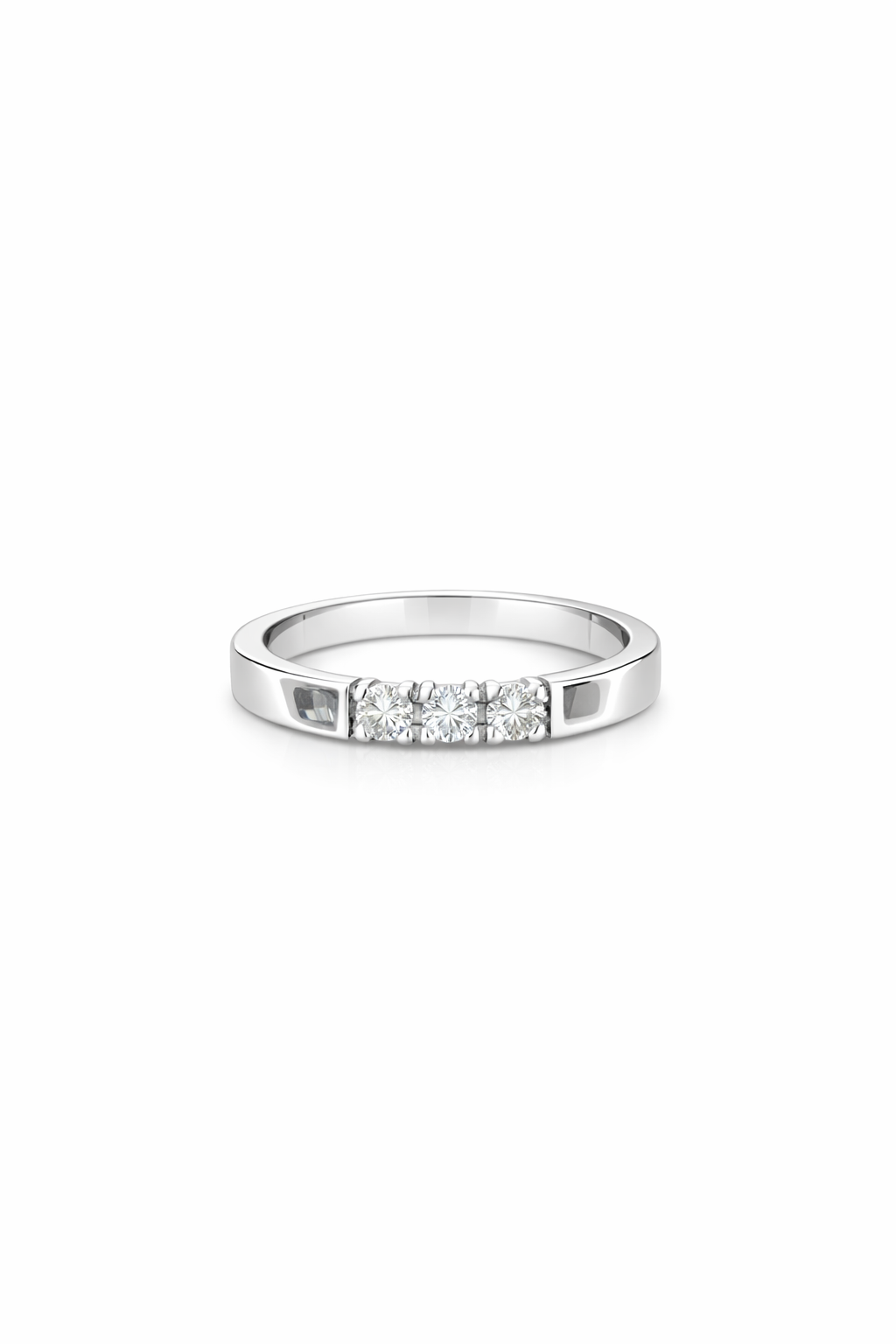 witgoudend rijring 3 diamant  0.21crt H-si
