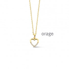 Ketting hart verguld geel CZ (V/14)