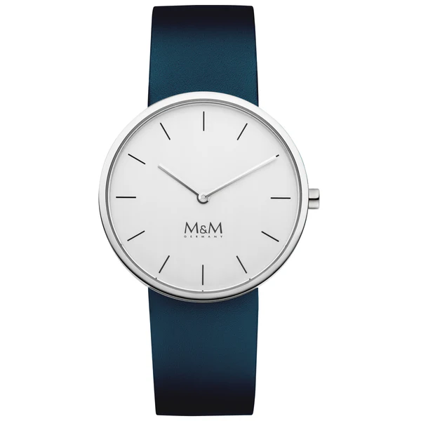 Dames M&M horloge met blauw leren band.
