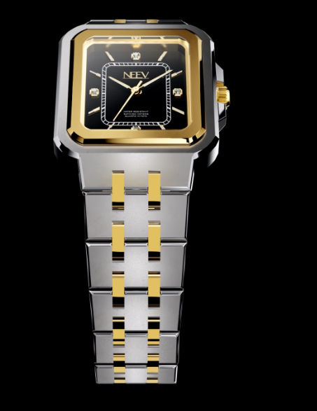 De Mila&reg; is krachtig en stijlvol in haar eenvoud. Dit horloge combineert een diepzwarte wijzerplaat met een bicolor band van goud- en zilverkleurig roestvrij staal. De gladde, gepolijste bezel benadrukt het strakke vierkante design en geeft het horloge een moderne, minimalistische uitstraling. Dankzij de afwisseling van matte en glanzende schakels is de Mira&reg; veelzijdig te dragen &ndash; van dagelijks gebruik tot speciale gelegenheden.