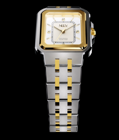 Het product met modelnummer SQ633844 is een stijlvolle polshorloge met een goud-zilvergekleurde band. Gemaakt van roestvrij staal, zonder datumaanduiding, straalt het elegantie uit. Draag het bij formele of zakelijke gelegenheden voor een verfijnde look. Perfect te combineren met zowel gouden als zilveren sieraden voor een harmonieuze uitstraling.