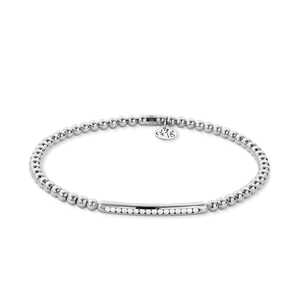 Hulchi Belluni STRETCH armband witgoud met 16 diamanten 0.16ct.