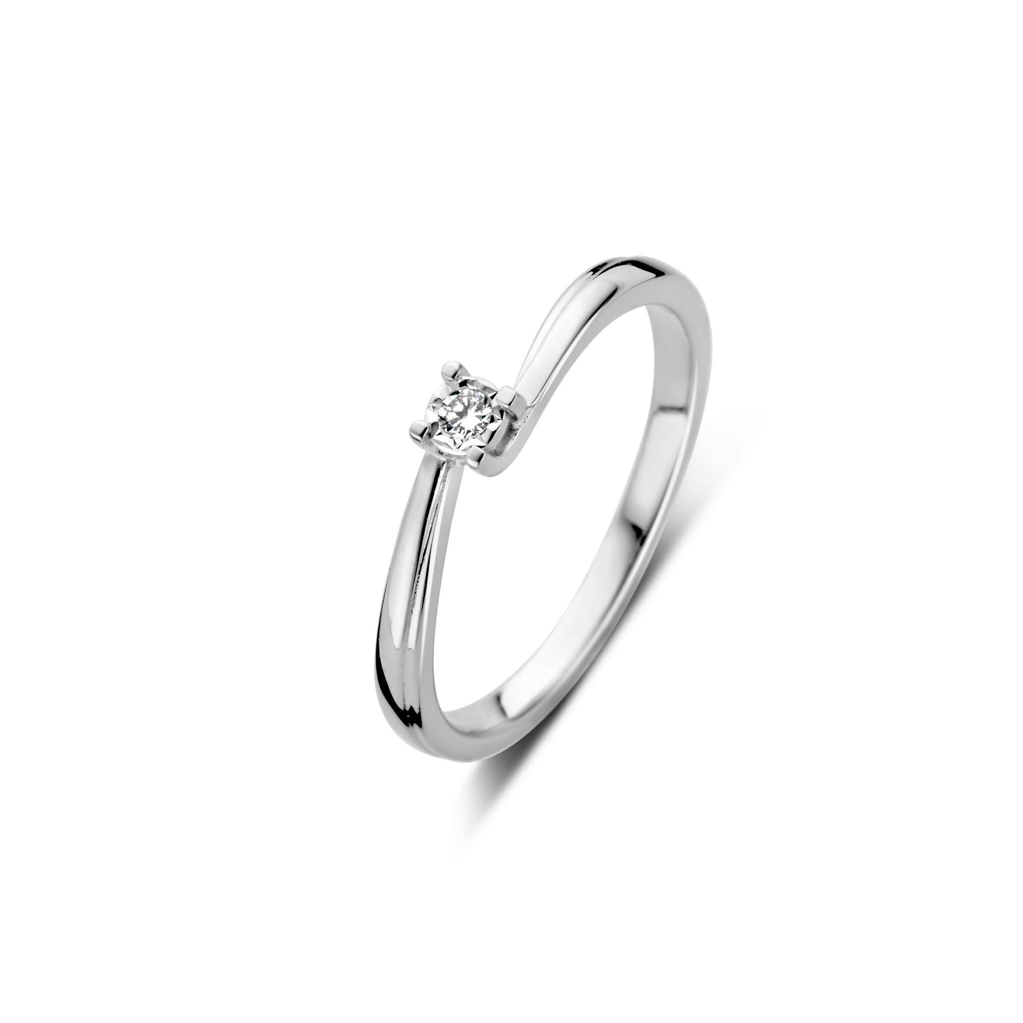 diamant, solitair, zilver