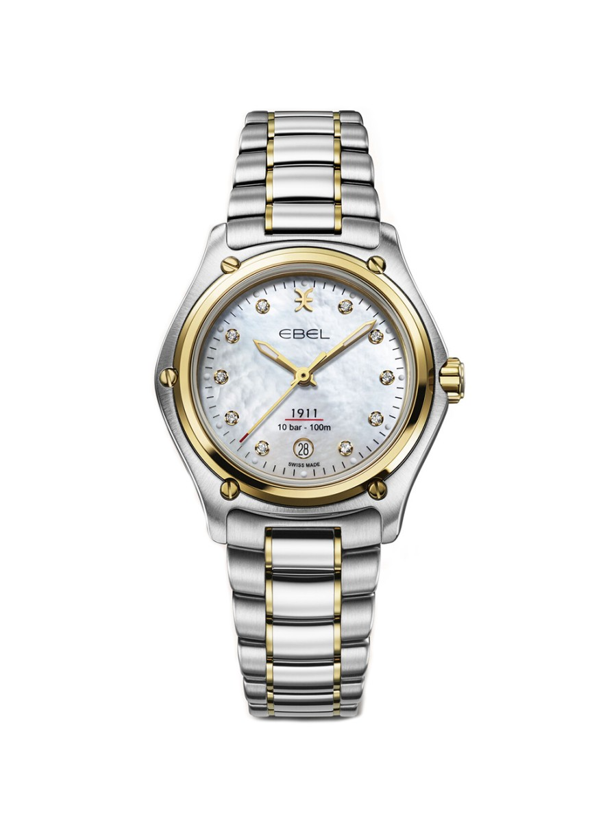 Dit dameshorloge is onderdeel van de Ebel 1911 serie. Deze serie bestaat uit luxe horloges van hoogwaardige kwaliteit. Dit model is een mix van een sportief-klassieke stijl, en is daardoor geschikt voor elke gelegenheid.

Alle modellen in deze serie hebben een ronde horlogekast met daarin vijf opvallende 'schroeven'. De horloges zijn bovendien allemaal uitgerust met een antireflecterend saffierglas, een ge&iuml;ntegreerde horlogeband en een hoge kwaliteit vouwsluiting.

De 1216572 heeft een beeldschoon parelmoer wijzerplaat met briljanten index en goudkleurige wijzers. De horlogeband is gemaakt van edelstaal gecombineerd met 18 karaat geelgoud. De schroeven en bezel zijn ook gemaakt van 18 karaat geelgoud. De horlogekast heeft en diameter van 30 millimeter en is grotendeels gemaakt van edelstaal. Ten slotte is het model tot 50 meter waterdicht, wat betekent dat het om gehouden kan worden tijdens het zwemmen of douchen. Een iconisch en tijdloos horloge voor elegante dames!