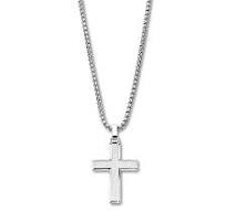 De ketting is in staal , ook de hanger is in staal. De hanger is een kruis deels mat. De lengte van de ketting
is 55 cm te verlengen tot 60 cm