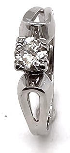 prachtige witgouden ring met mooie, grote diamant, 0,35 crt. H P2