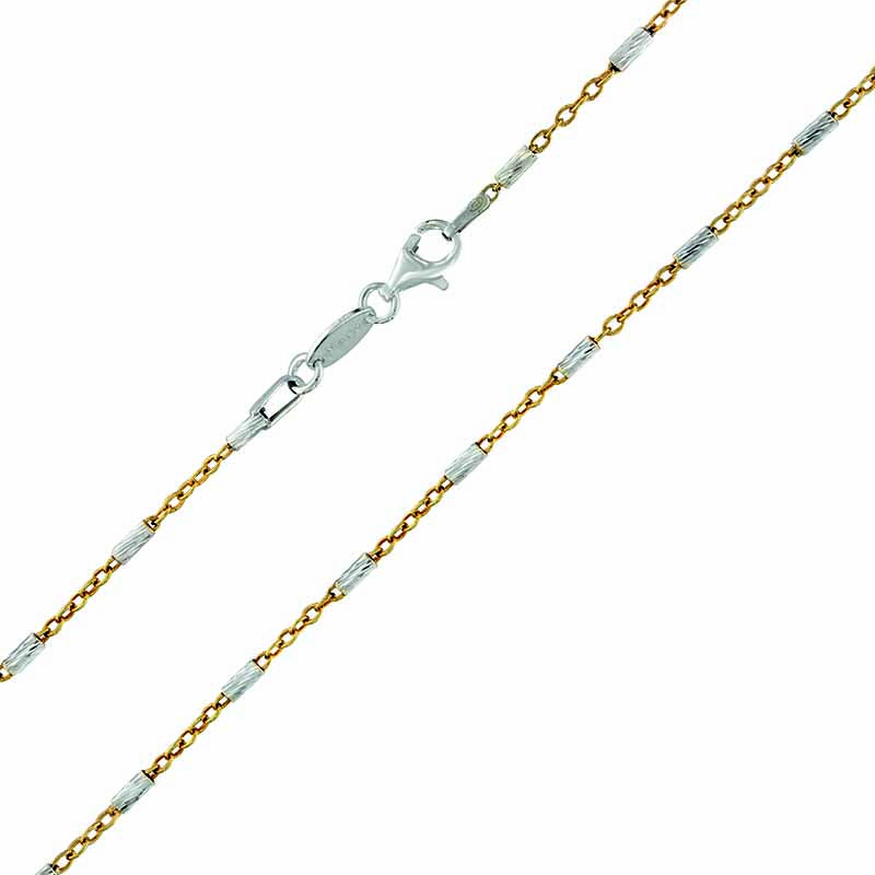 MY iMenso "cilindro" necklace (925/gold-plated E-coat) 2-tone 45cm 