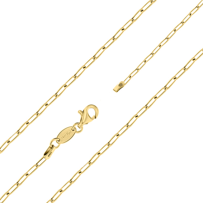 MY iMenso necklace "paperclip 2mm" (925/1Mgold- plated) 80cm 