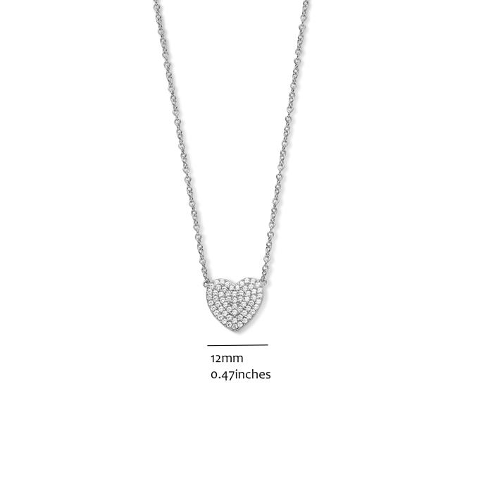 Hartvormige zirconium inclusief ketting 