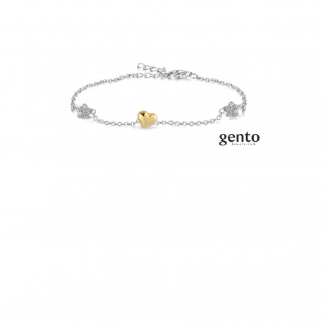 Armband met hartje en 2 sterretjes