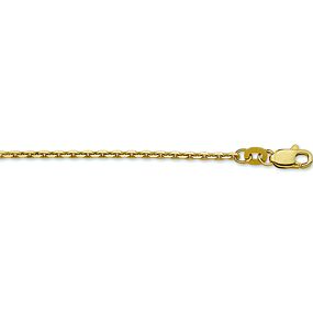 14 Karaat geel gouden anker collier. 45 cm lang.