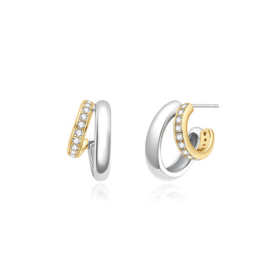 De Ania Haie E072-05T Sparkling Stud Hoop Earrings zijn verfijnde en stijlvolle oorhangers voor dames die elegantie en een subtiele glamour willen combineren. Deze oorbellen uit de Tide Echo-collectie zijn gemaakt van hoogwaardig 925 sterling zilver met een gold-plating en zijn fraai versierd met transparante zirkonia-steentjes voor een sprankelend effect. Het bicolor ontwerp geeft een moderne twist aan een klassiek silhouet en maakt deze oorhangers perfect voor zowel dagelijkse outfits als chic avond- en feestlooks. Dankzij hun tijdloze stijl zijn ze ideaal als cadeau of als toevoeging aan een veelzijdige sieradencollectie.