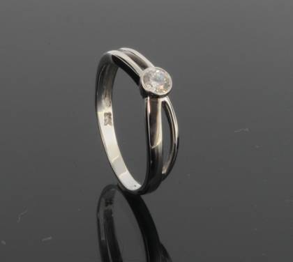 Wilhelm M&uuml;ller Ringe Ref.-Nr.: 675372056 333/- Gold, wei&szlig; 1 Zirkonia  Wei&szlig;  Ringgr&ouml;&szlig;e 56