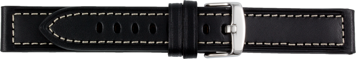 Horlogeband zwart chrono 18mm XL