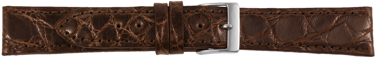 Horlogeband 14mm bruin echt kroko