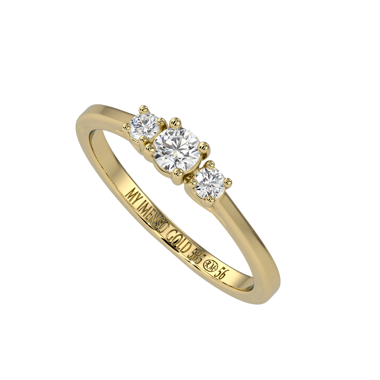 MY iMenso GOLD Trinquina ring 2,15gr 14k yg 0,32ct F+/VS+ LGD IGI (GC-aut)