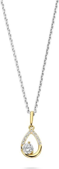 gouden J&J hanger, open druppel+ zirconias