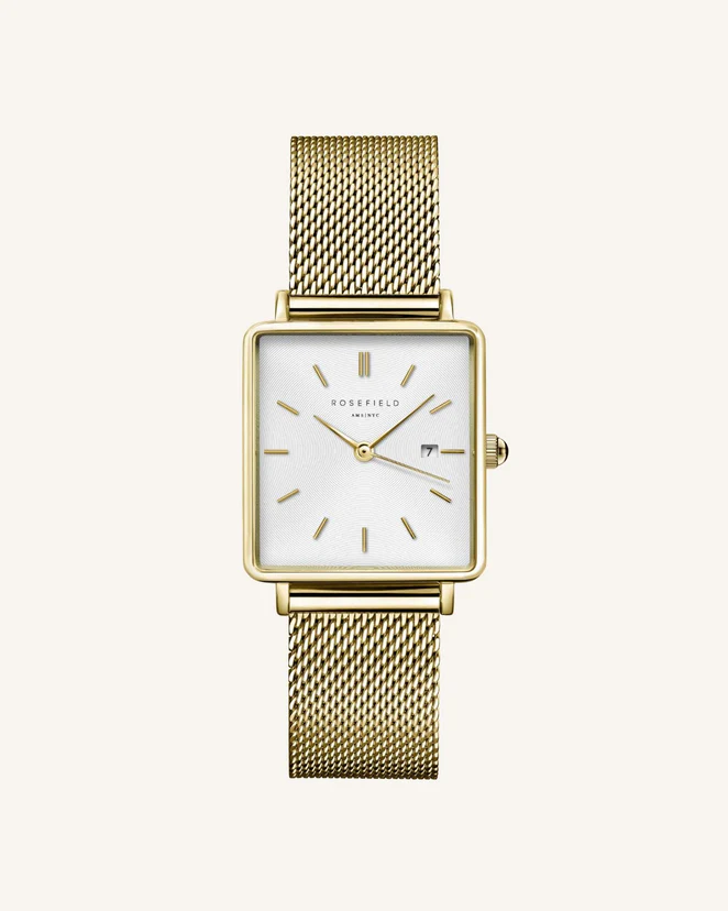 The Boxy is Rosefield's iconische horlogecollectie. De combinatie van een klassieke vierkante kast en tijdloze bandjes geven het horloge een hedendaagse look & feel. Je kunt The Boxy gemakkelijk matchen met je outfit, kies uit meer dan 42 variaties op deze klassieker.