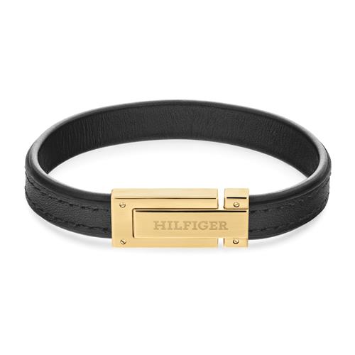 Stijlvol - Tommy Hilfiger herenarmband
Deze zwarte leren armband voor heren is een stijlvolle blikvanger. De armband wordt vastgemaakt met een veilige magneetsluiting. De magneetsluiting is gemaakt van goudkleurig roestvrij staal met IP-coating en is voorzien van het merklogo. De achterkant van de sluiting kan op verzoek worden gegraveerd.