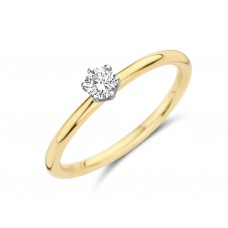 Solitair 18 kt met diamant 
