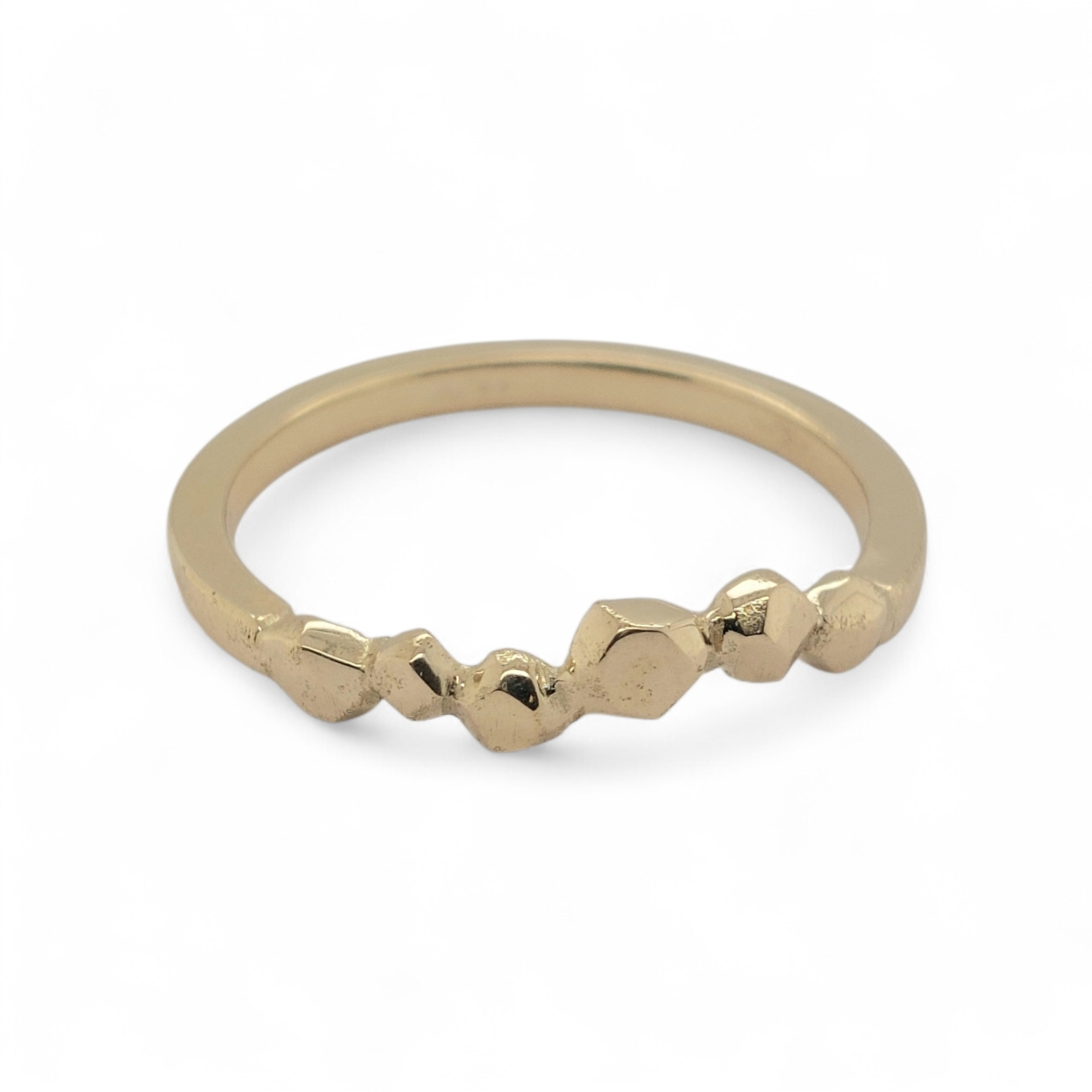 14kt gouden ring met blokjes