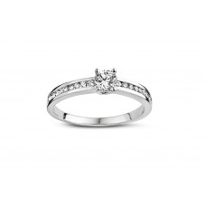 Solitair wit goud 18 kt met briljant 