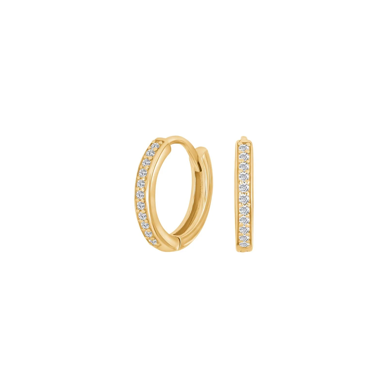 Diese vergoldeten Silbercreolen mit Zirkonia bestechen durch ihren eleganten Farbton und haben einen Durchmesser von 14 mm. Sie sind der perfekte Schmuck f&uuml;r elegante Anl&auml;sse oder als stilvolles Highlight im Alltag. Tragen Sie sie am besten mit aufgestecktem Haar, um die gl&auml;nzenden Zirkonia-Steine optimal zur Geltung zu bringen.