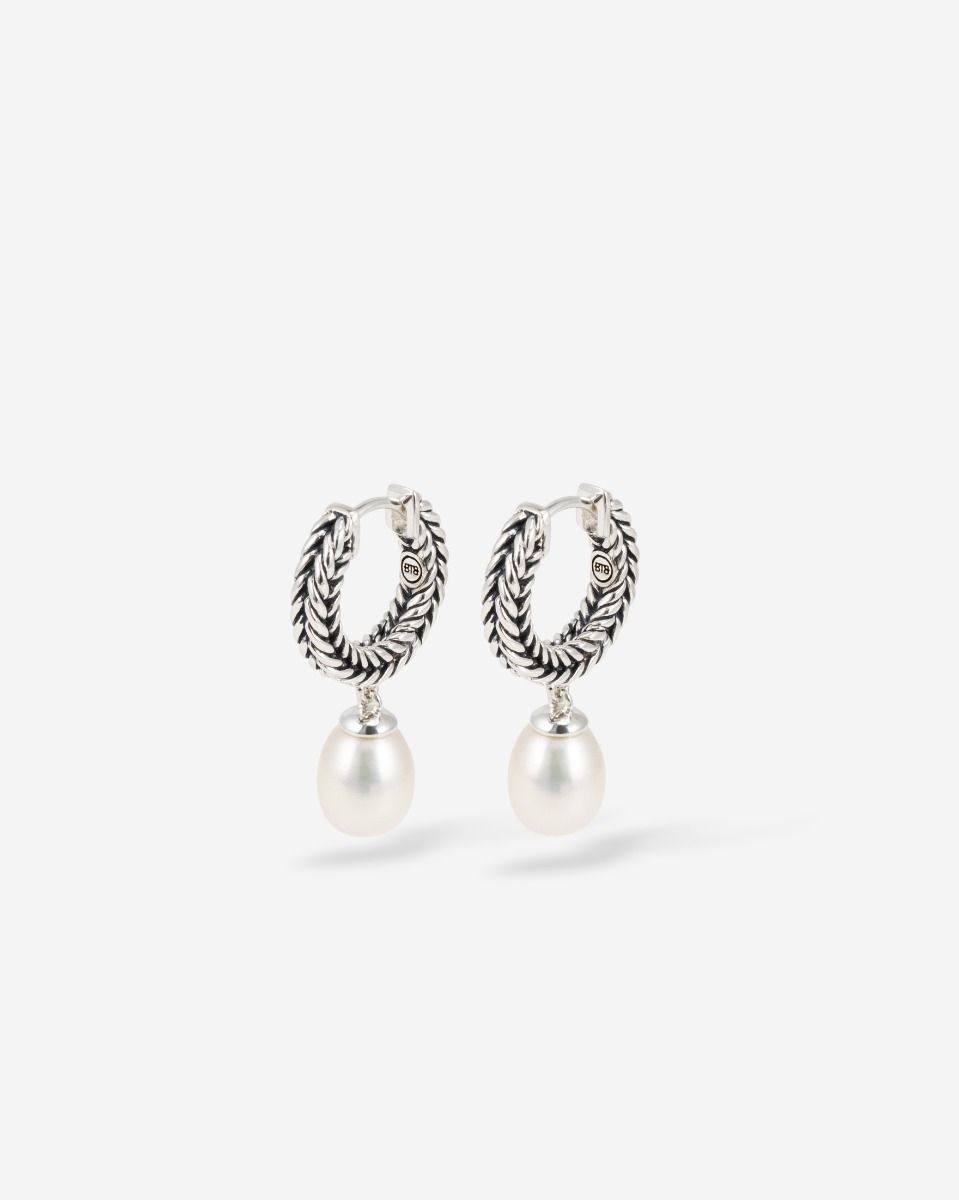 Barbara Hoops Pearl Silver