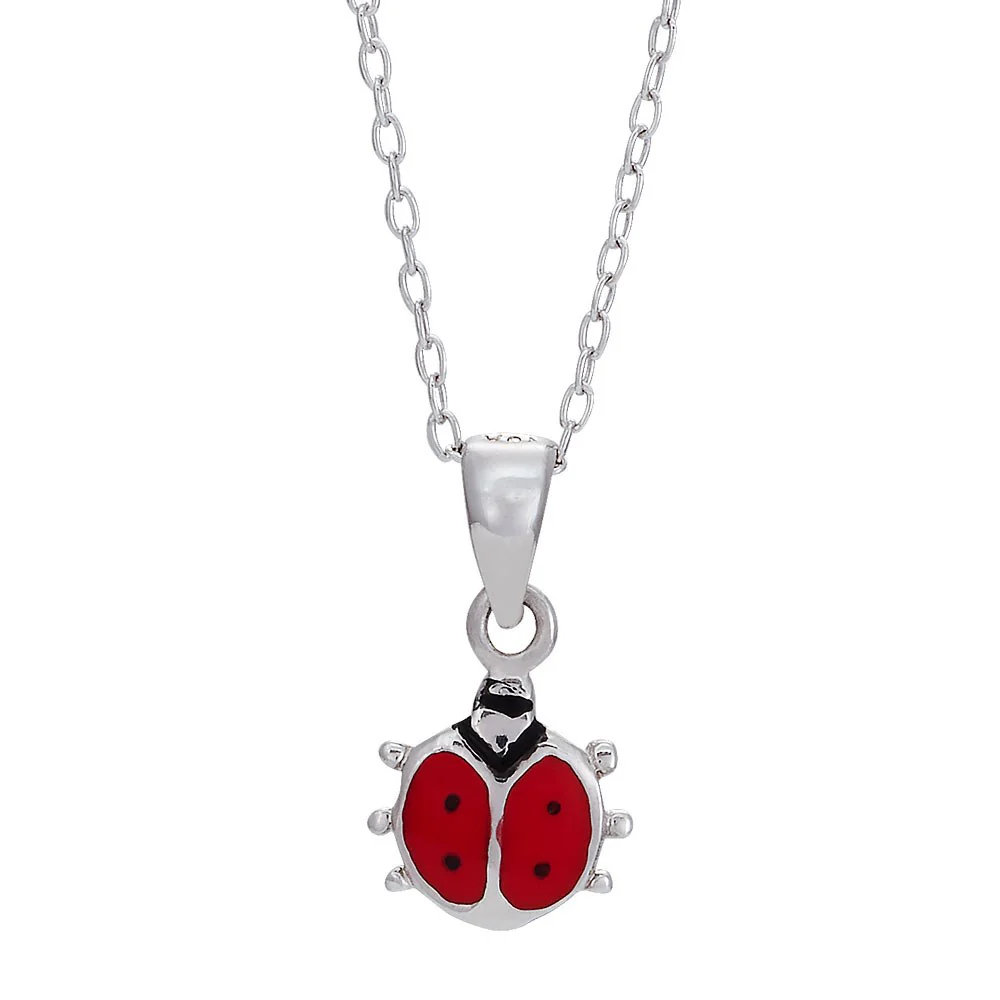 Die Silberhalskette Marienk&auml;fer ist ein elegantes Schmuckst&uuml;ck aus Silber mit einer L&auml;nge von 380 mm. Ideal, um Ihrem Outfit einen Hauch von Raffinesse zu verleihen, perfekt als Geschenk f&uuml;r Kinder geeignet.