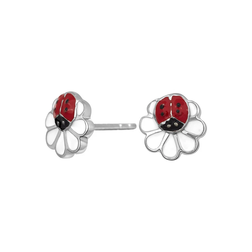 Entdecken Sie die bezaubernden Silberohrringe Blume Marienk&auml;fer. Diese stilvollen Stecker aus Silber sind das perfekte Accessoire f&uuml;r jeden Anlass. Tragen Sie sie zu einem eleganten Abendoutfit oder um Ihrem Alltagslook einen Hauch von Verspieltheit zu verleihen. Sie sind vielseitig und ein absolutes Must-have in Ihrer Schmuckkollektion.