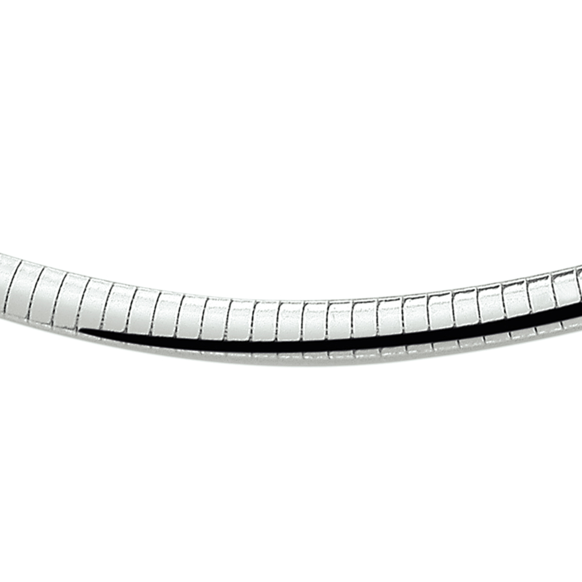 Zilveren omega lengte artikel. De schakelbreedte is 6.0mm.