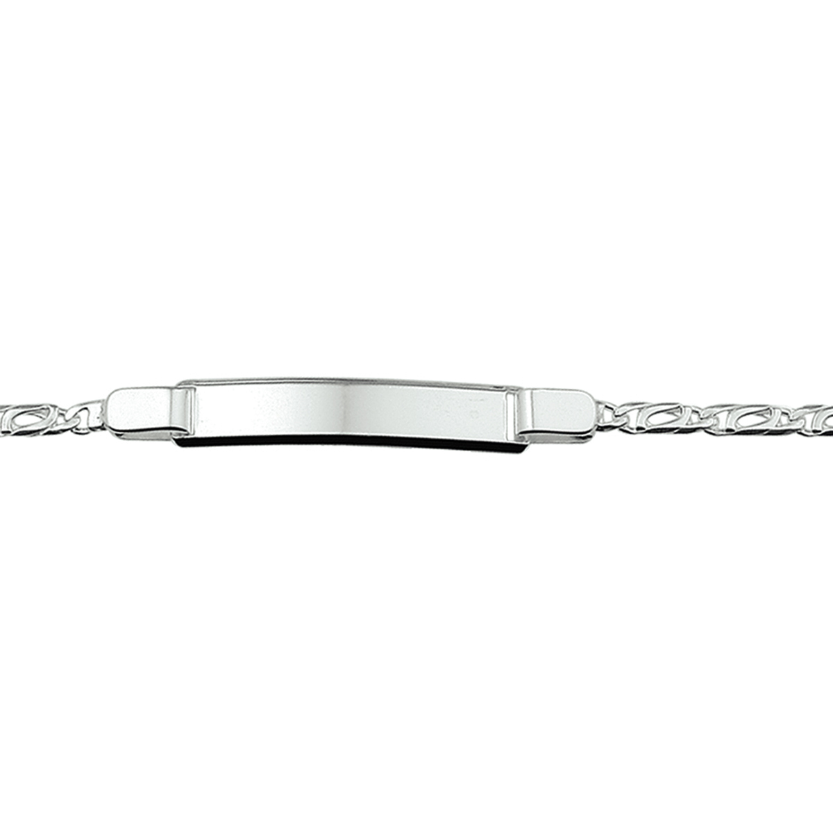 925 Zilveren graveerarmband. De graveerplaat heeft een dikte van 1.3mm.